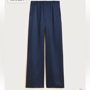 J. Crew Cosmo Pant in Luster Charmeuse in Navy Size Small